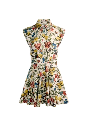 alice + olivia Kim floral-print shirt mini dress - Neutrals