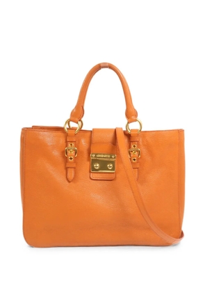Miu Miu Pre-Owned buckled leather shoulder bag - Orange