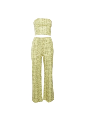 ROTATE BIRGER CHRISTENSEN Rotie snakeskin-print top & trousers set - Green