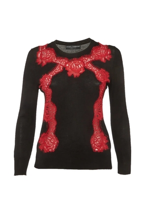 Dolce & Gabbana Pre-Owned lace trim sweater - Black