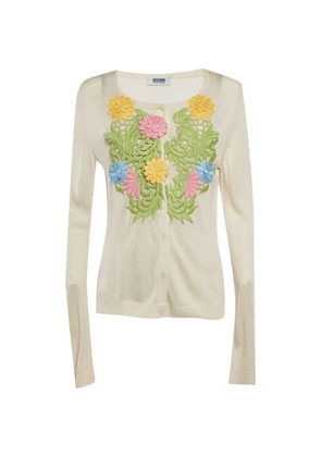 Moschino Pre-Owned Cheap and Chic floral appliqué cardigan - Neutrals