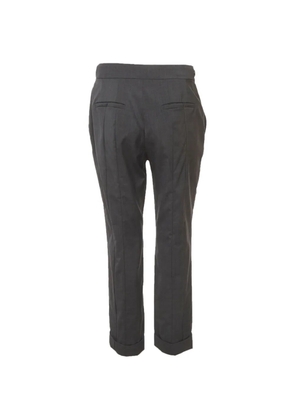 Prada Pre-Owned button-tab straight-fit trousers - Grey