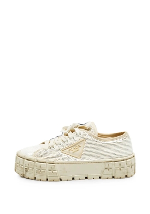 Prada Pre-Owned Double Wheel sequin sneakers - White