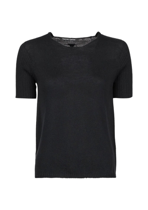 Hannes Roether ribbed-knit short-sleeve T-shirt - Black