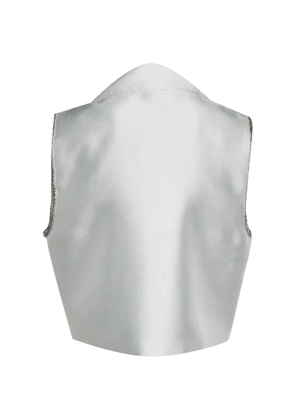 SANDRO Gleam crystal-embellished shirt - White