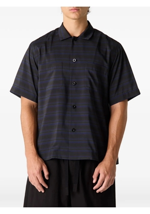 sacai horizontal-stripe short-sleeve shirt - Black
