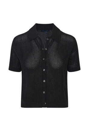 PATRICK ASSARAF open-knit short-sleeve cardigan - Black