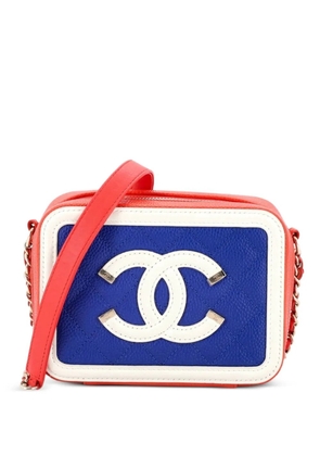 CHANEL Pre-Owned Filigree Vanity Case Quilted Caviar Small satchel - Blue