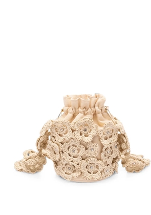 Rosantica crochet crystal-embellished shoulder bag - Neutrals