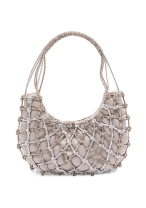Rosantica crystal-embellished caged shoulder bag - Grey