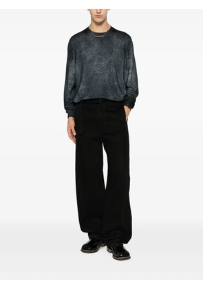 Avant Toi distressed-effect acid-wash sweater - Blue