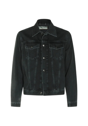 Canali flap-pockets denim jacket - Black