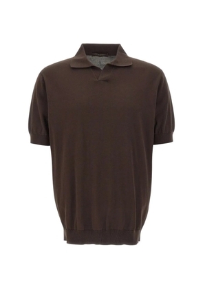 Filippo De Laurentiis ribbed-trim T-shirt - Brown