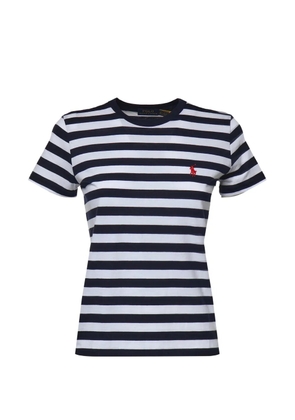 Polo Ralph Lauren horizontal-stripe logo-embroidered T-shirt - Blue