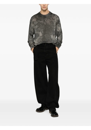 Avant Toi distressed-effect ribbed-knit sweater - Black