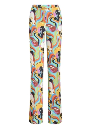 ETRO floral-print straight-leg trousers - Blue