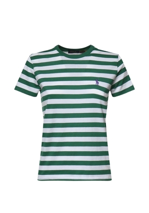 Polo Ralph Lauren striped embroidered-logo T-shirt - Green