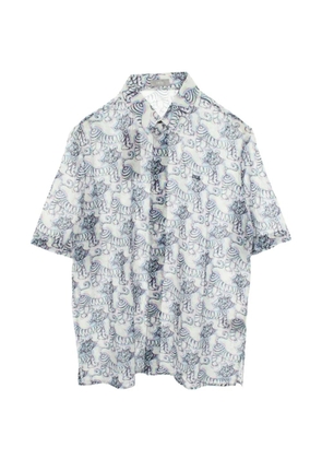Christian Dior Pre-Owned x Kenny Scharf 2010s tiger-print short-sleeve shirt - White
