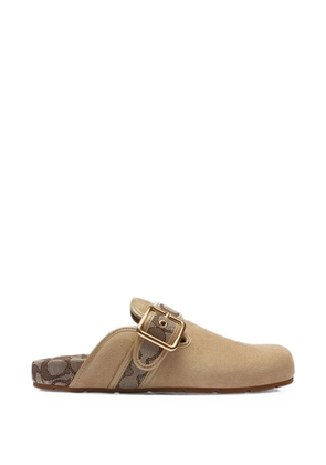 Coach monogram-pattern buckle-fastening mules - Neutrals