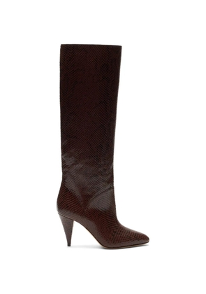 Casadei Venus Basilisco python-print boots - Brown