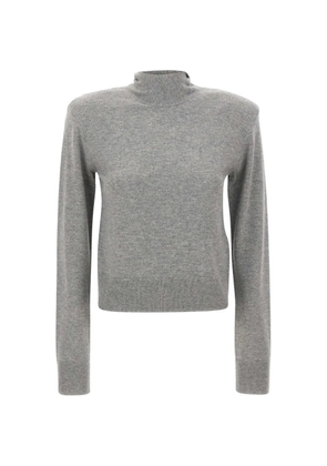 ROTATE BIRGER CHRISTENSEN bow-detail padded-shoulder sweater - Grey