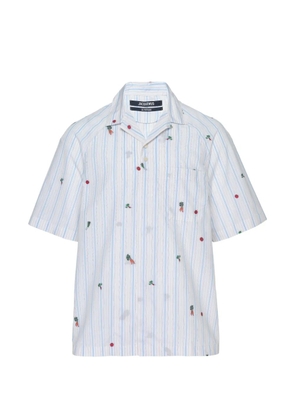Jacquemus striped embroidered shirt - White