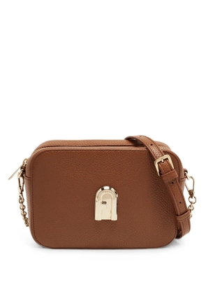 Furla leather camera mini bag - Brown