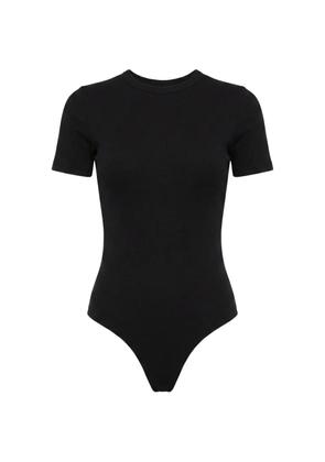 WARDROBE.NYC ribbed-knit short-sleeve bodysuit - Black