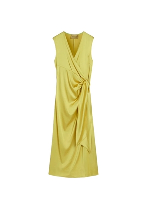 MOMONÌ Roca draped satin midi dress - Green