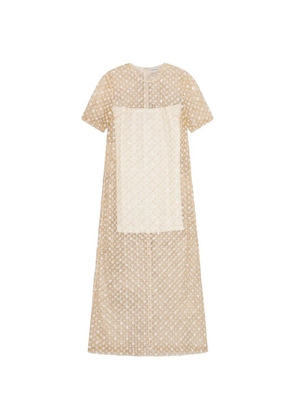 HERSKIND Babel sequin-embellished midi dress - Neutrals