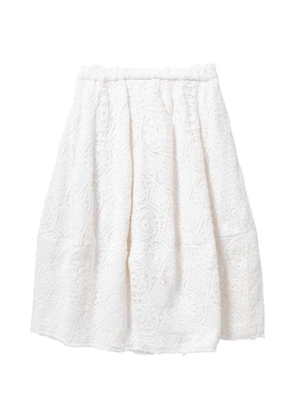 Comme Des Garçons lace-patterned pleated midi skirt - White