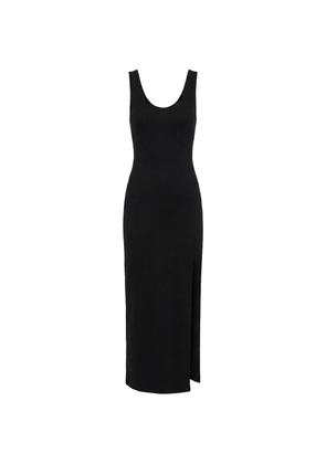 WARDROBE.NYC ribbed-knit side-slit sleeveless maxi dress - Black