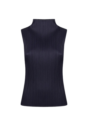 Pleats Please Issey Miyake Pleats Please high-neck top - Blue