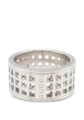 Gucci Pre-Owned grid-cutout ring - Silver