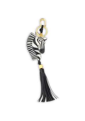 GIANNI CHIARINI zebra-charm tassel keyring - Black