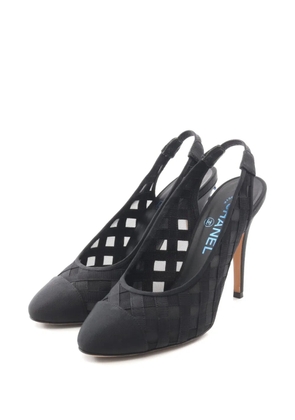 CHANEL Pre-Owned 1986-1988 CC mark mesh pumps - Black
