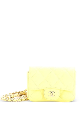 CHANEL Pre-Owned Classic Flap Chain Quilted Caviar Mini belt bag - Yellow