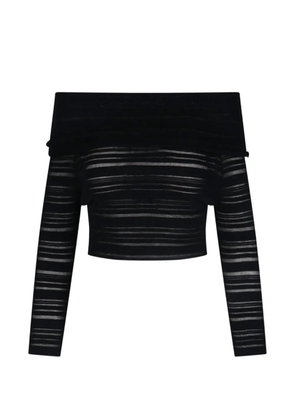 ANDREĀDAMO off-shoulder horizontal-stripe top - Black