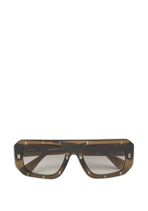 Moschino Pre-Owned logo square-frame sunglasses - Brown