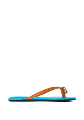 Abra lizard-embossed flip flops - Blue