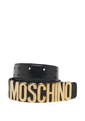 Moschino Pre-Owned logo plaque waist belt - Black
