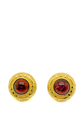 Christian Dior Pre-Owned 1980s glass cabochon earrings - Gold