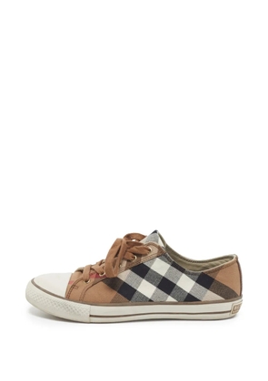 Burberry Pre-Owned House Check leather-trim sneakers - Neutrals