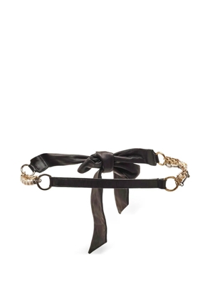 Dolce & Gabbana Pre-Owned pearl-embelished calf leather belt - Black