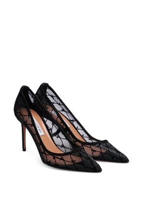 Aquazzura Nude bow-embroidered pumps - White