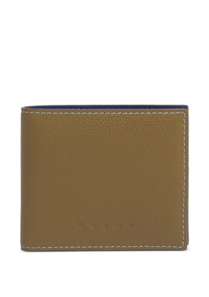 Marni light brown leather bifold wallet with contrast stitching - Neutrals