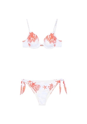 Mazzei starfish-print side-tie bikini - Blue