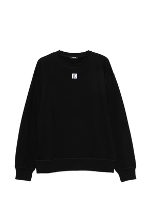 Balmain logo-embroidered sweater - Black
