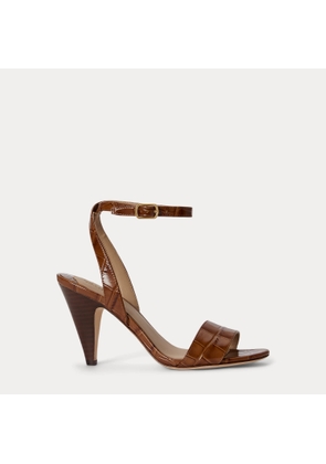 Gracy Croc-Embossed Leather Sandal