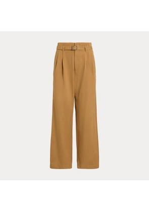 Cotton-Linen Notch Pleated Trouser